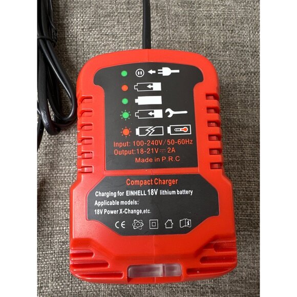 Compact Charger For Einhell 18V Lithium Battery With EU 2 Prong Plug - Picture 2 of 4